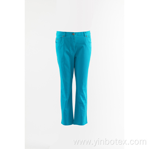 Ladies Aqua cotton trousers